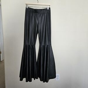 NWTs Blue Buttercup Boutique Black Leather Bells L